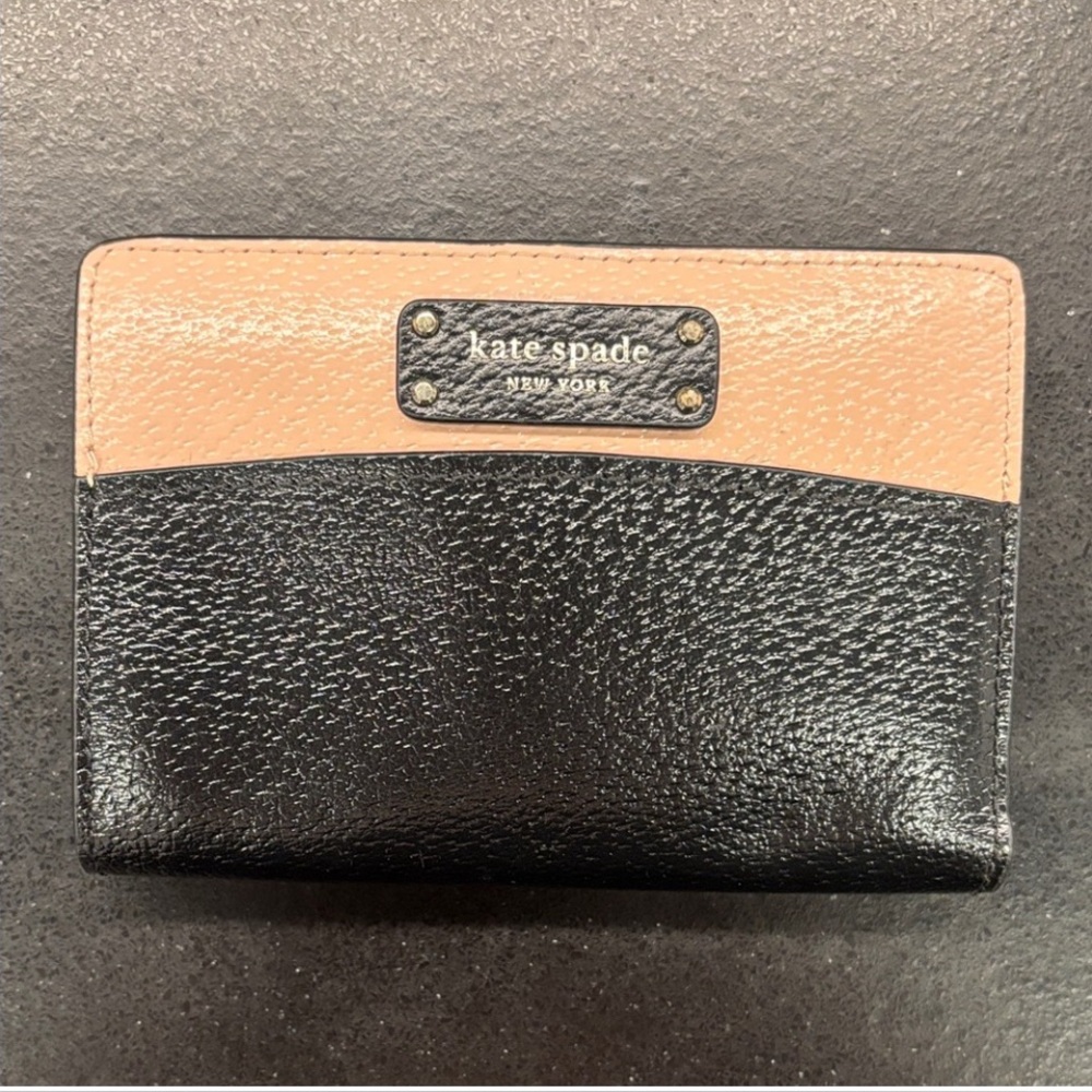 NWT- Kate Spade Black and Tan Leather Wallet